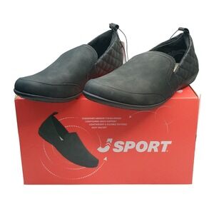 J Sport Lisa Slip On Women Size 9 Black Memory Foam Quilted S5LSA01